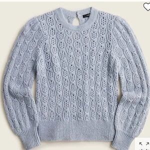 J Crew Women’s Balloon sleeve cable knit alpaca sweater - NWT